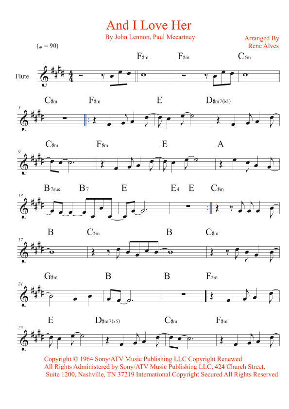 And I Love Her (arr. Rene Alves)