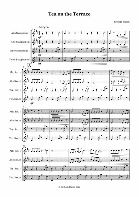 Tea on the Terrace - Saxophone quartet (AATT)