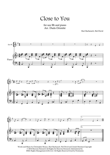 Close To You (arr. Duda Oriontte)