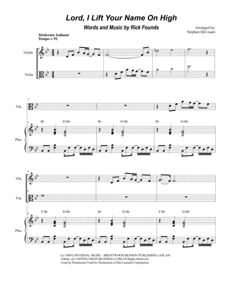 Lord, I Lift Your Name On High (arr. Stephen DeCesare)