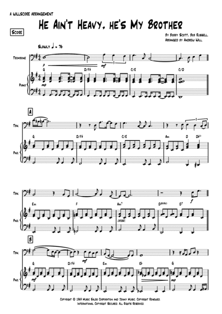 He Ain't Heavy, He's My Brother (arr. Andrew Will)