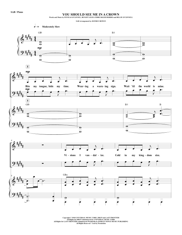 You Should See Me In A Crown (arr. Jeffrey Bowen)