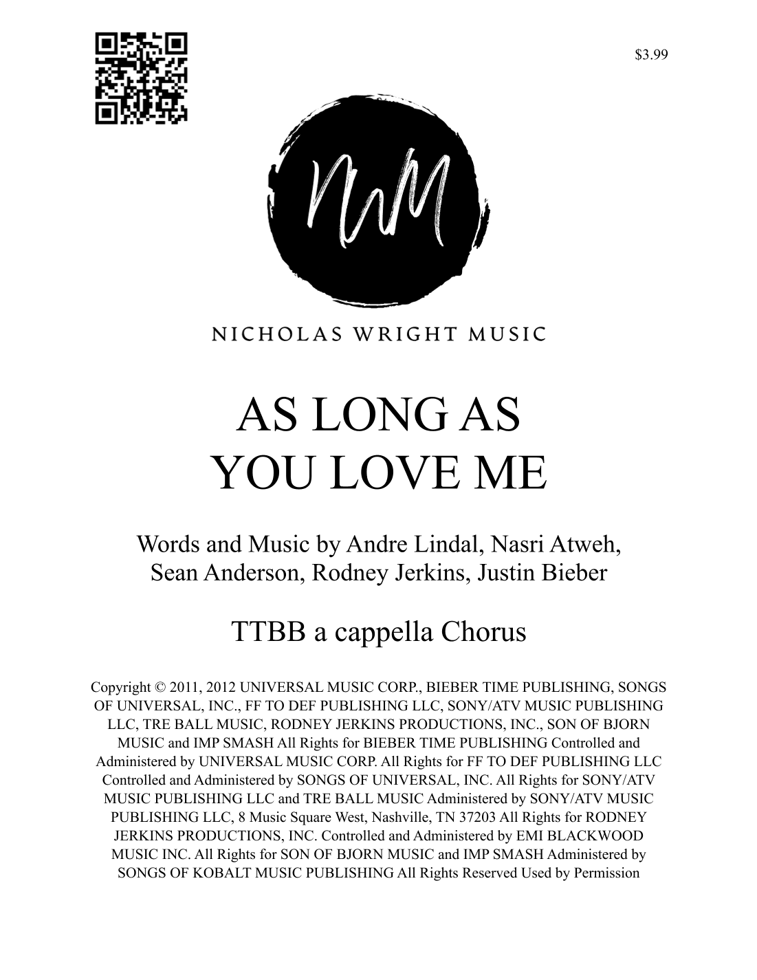 As Long As You Love Me (arr. Nicholas Wright)