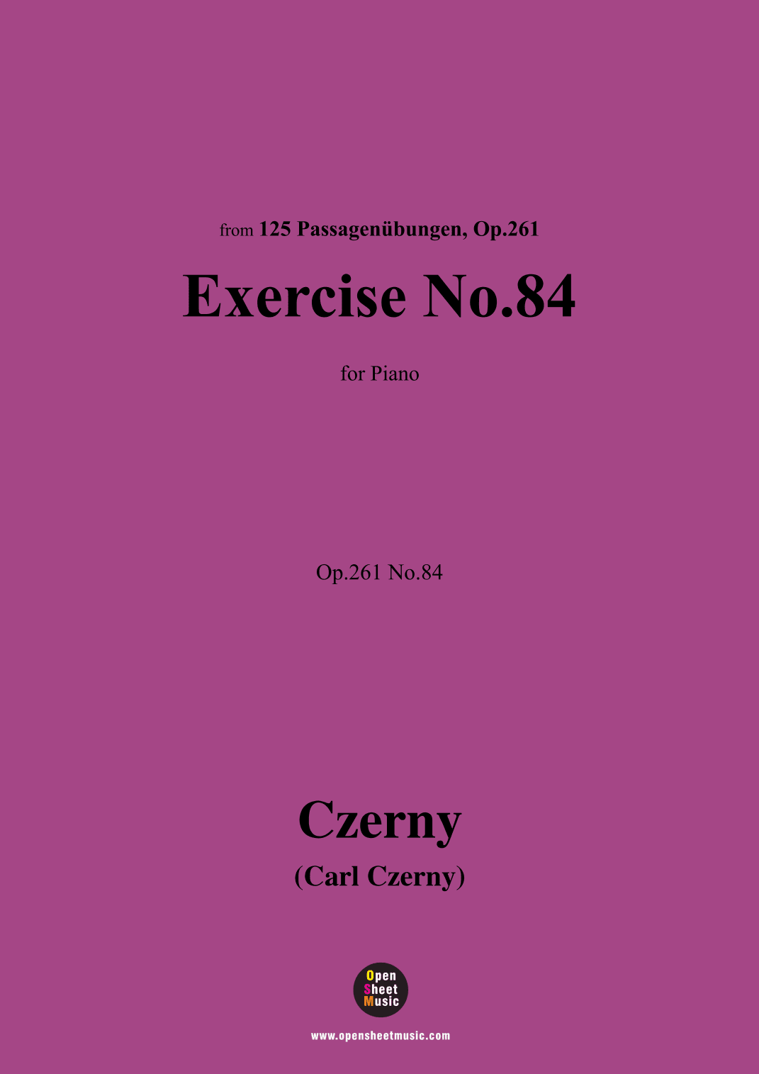 C. Czerny-Exercise No.84,Op.261 No.84 (arr. OSM Press)
