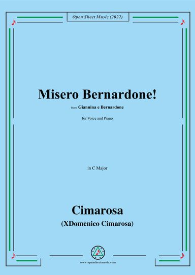 Cimarosa-Misero Bernardone!,from Giannina e Bernardone (arr. OSM Press)