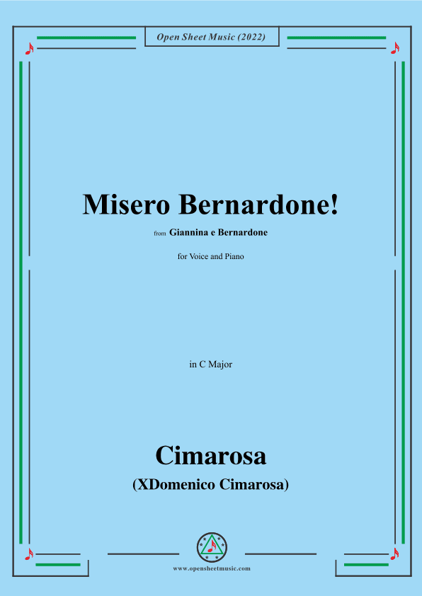 Cimarosa-Misero Bernardone!,from Giannina e Bernardone (arr. OSM Press)