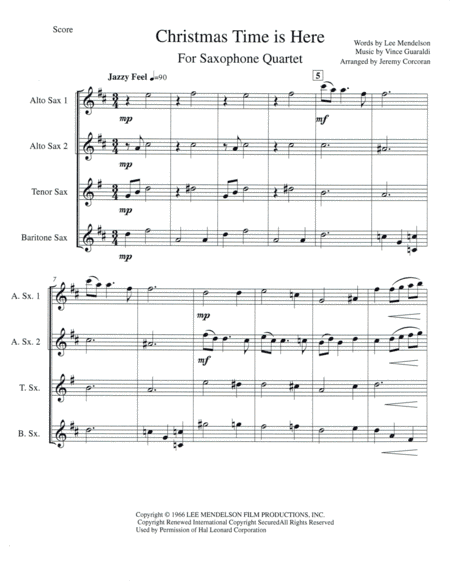 Christmas Time Is Here (arr. Jeremy Corcoran)