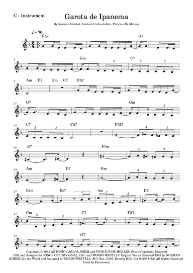 The Girl From Ipanema (garôta De Ipanema) (arr. Fabio Eduardo de Oliveira)