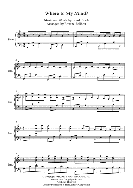 Where Is My Mind? (arr. Roxana Belibou)