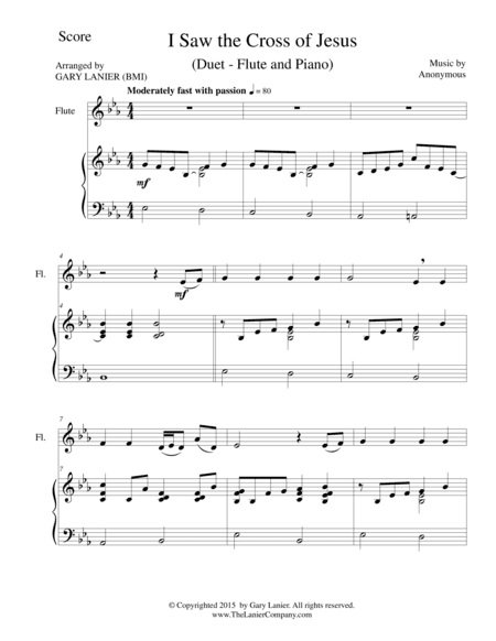 I SAW THE CROSS OF JESUS (Duet – Flute and Piano/Score and Parts) (arr. Gary Lanier)