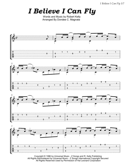 I Believe I Can Fly (arr. Dondee)