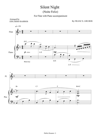 Silent Night (For Flute with piano accompaniment) (arr. Eduardo Barros)