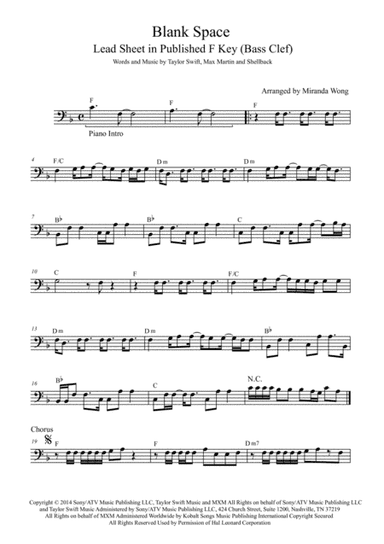 Blank Space (arr. Miranda Wong)