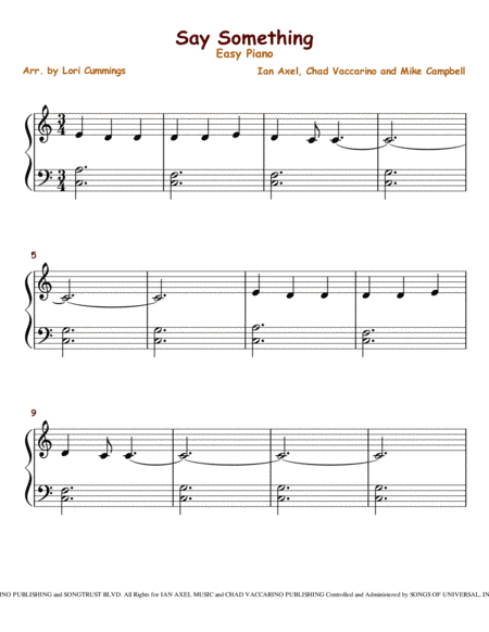 Say Something (arr. Lori Cummings)