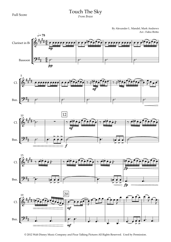 Touch The Sky (arr. Fabio Britto)