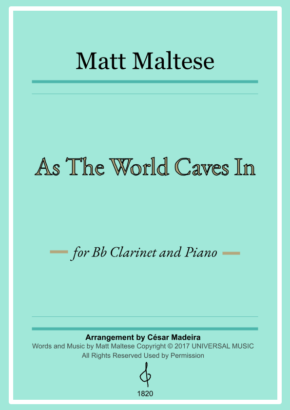 As The World Caves In (arr. César Madeira)