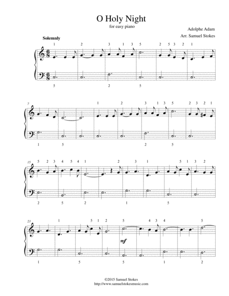 O Holy Night - for easy piano (arr. Samuel Stokes)