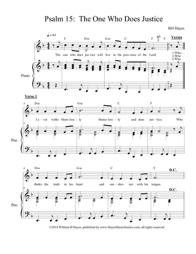 Psalm 15:  The One Who Does Justice (piano/vocal)