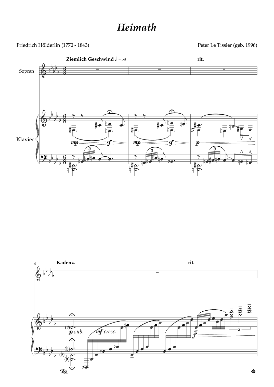Zwei Deutsche Lieder, op. 6a