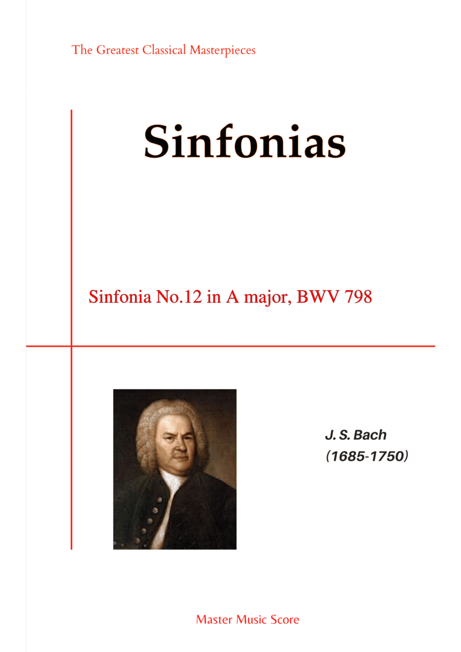 Bach-Sinfonia No.12 in A major, BWV 798.(Piano) (arr. MPS)
