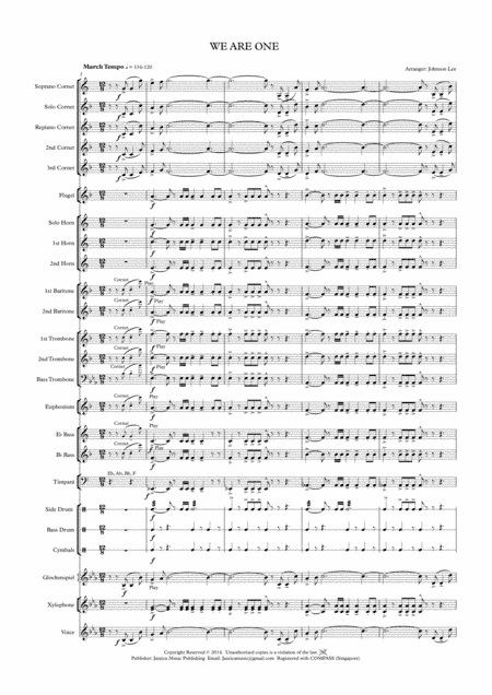 WE ARE ONE -  (BRASS BAND) (arr. Johnson Lee)