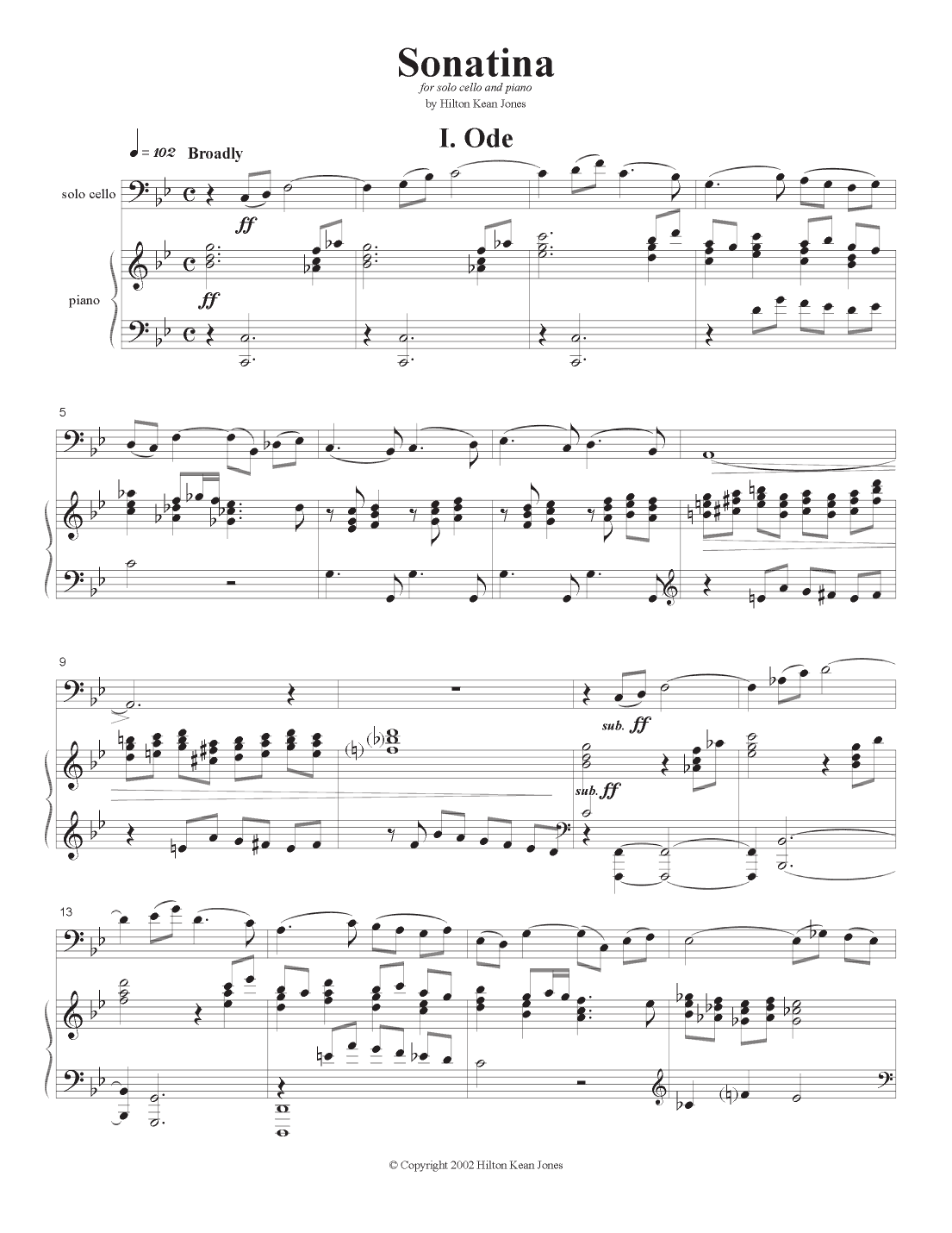 Sonatina for Cello & Piano