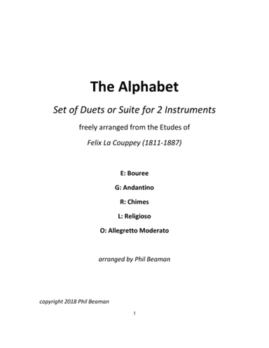 The Alphabet-set of Cello/Trombone duets (arr. Phil Beaman)