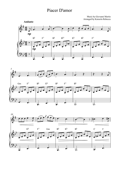 Piacer d'amor (Pleasure of love) (arr. Kaiserin Rebecca)
