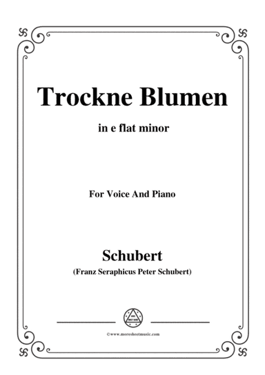 Schubert-Trockne Blumen,from 'Die Schöne Müllerin',Op.25 No.18,in e flat minor,for Voice&Piano (arr. MSM)