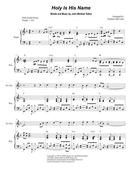 Holy Is His Name (arr. Stephen DeCesare)