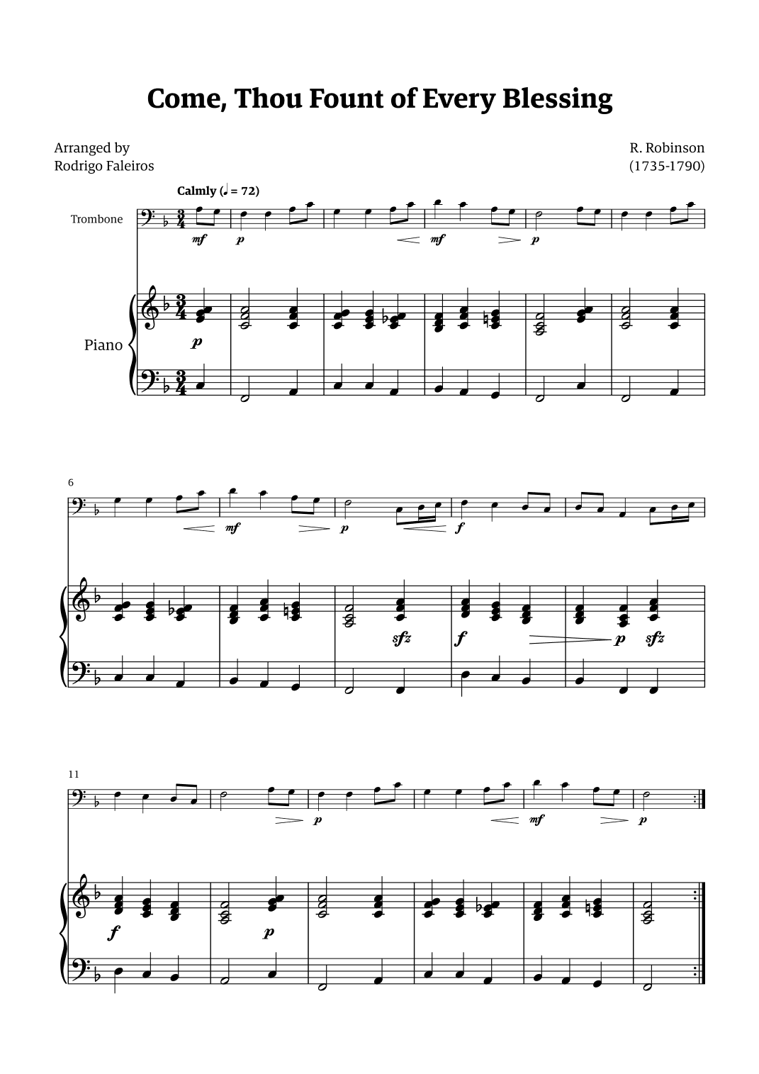 Come Thou Fount of Every Blessing (arr. Rodrigo Faleiros)