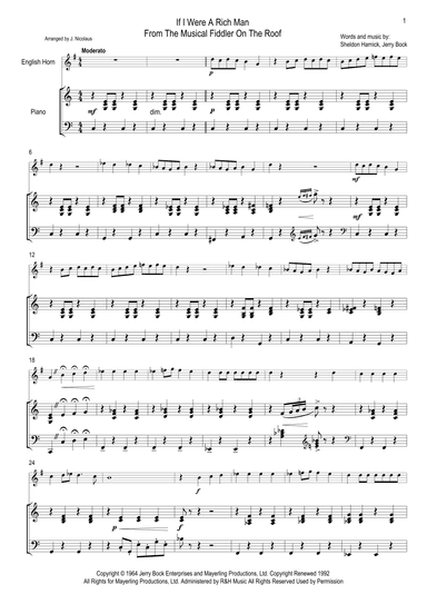If I Were A Rich Man (arr. John Nicolaus)