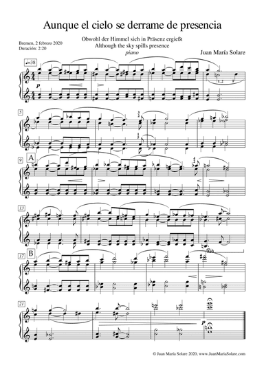 Aunque el cielo se derrame de presencia [piano solo]