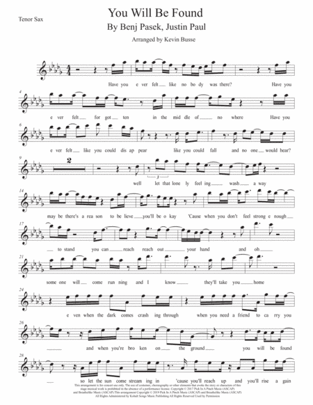 You Will Be Found (arr. Kevin Busse)