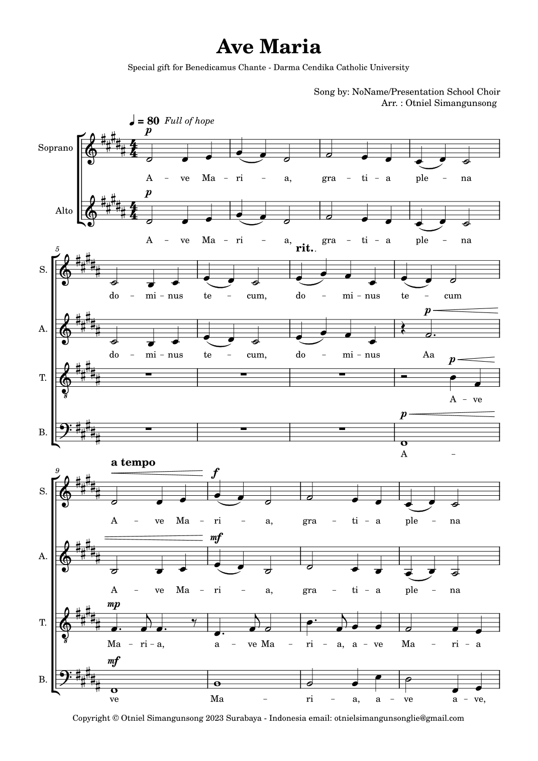 Ave Maria (arr. Otniel Simangunsong)