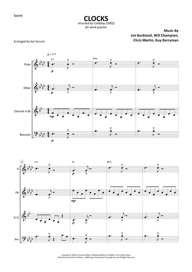 Clocks (arr. Joe Securis)