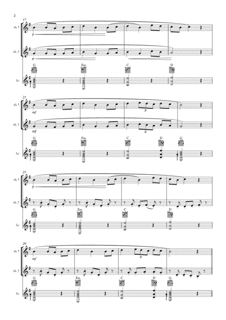 Mazurka-Folk dance for 2 Violins and Guitar (Easy and short) (arr. Mirjana Gvozdenac)