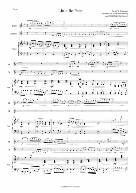 Little Bo Peep for flute, clarinet and piano