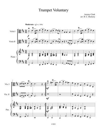 Trumpet Voluntary (Viola Duet with Piano Accompaniment) (arr. B. C. Dockery)