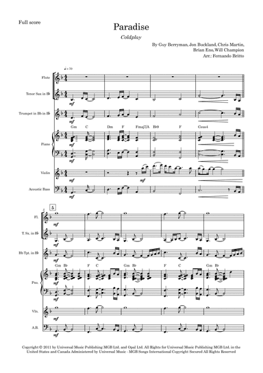 Paradise (arr. Fernando Britto)