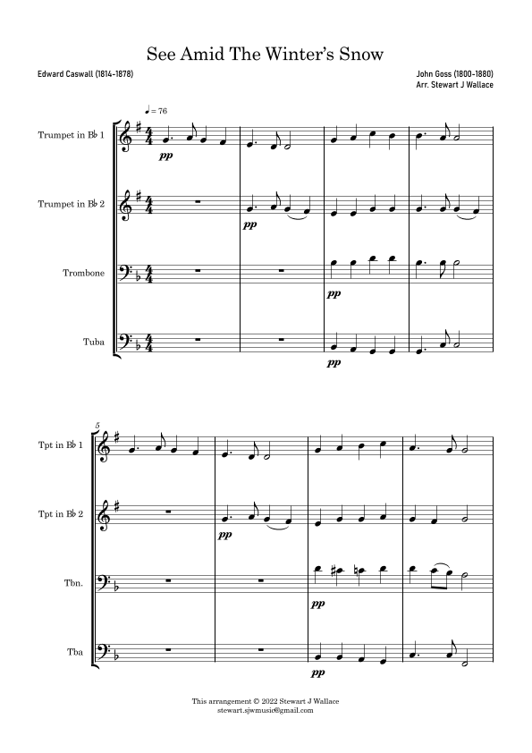 See Amid The Winter's Snow (arr. Stewart J Wallace)