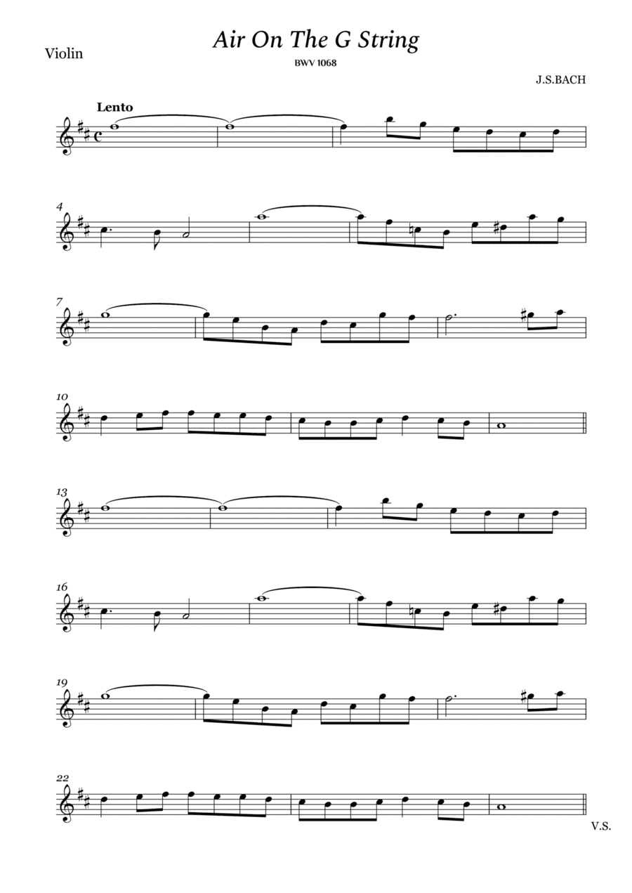 Bach - Air on The G String for Violin (arr. Cassio Silva)