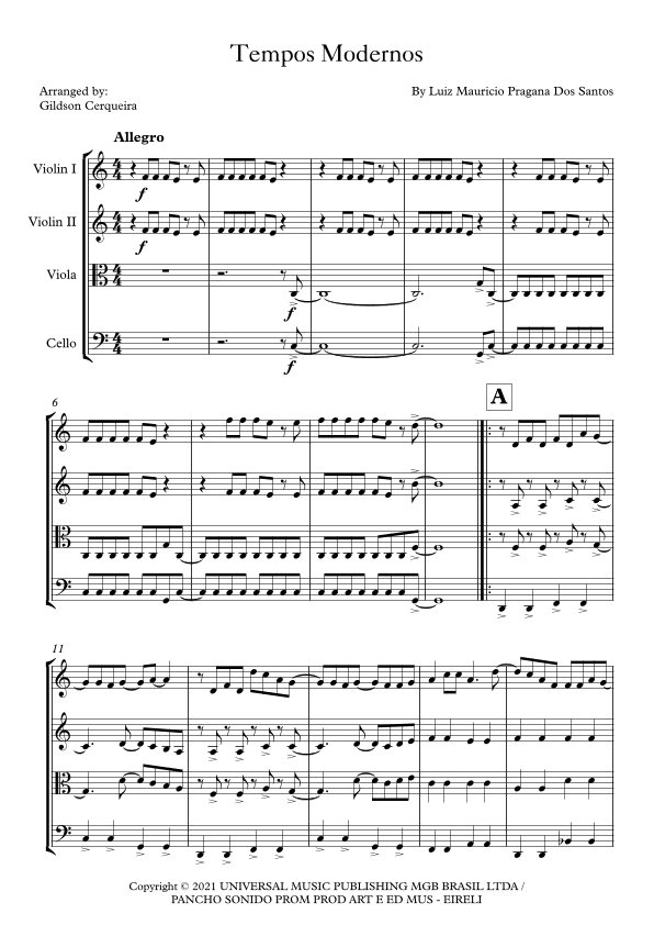 Tempos Modernos (arr. Gildson Cerqueira)