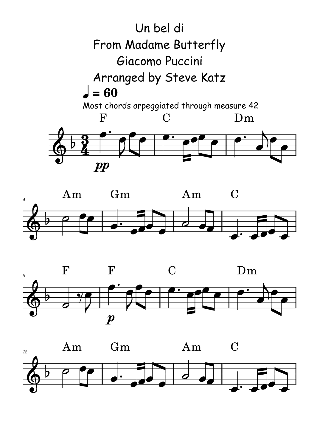 Un bel di (arr. Steve Katz)