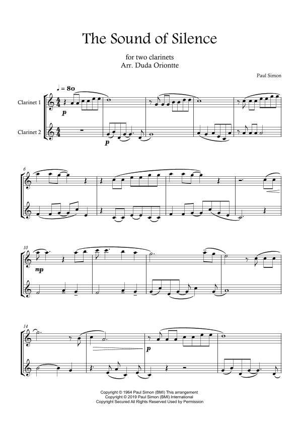 The Sound Of Silence (arr. Duda Oriontte)