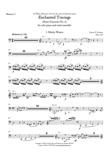 Carson Cooman Enchanted Tracings (Piano Concerto No. 2) (2008) for solo piano and wind ensemble, bas