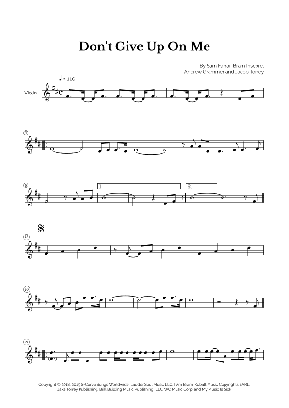 Don't Give Up On Me (arr. Marcos Soares)