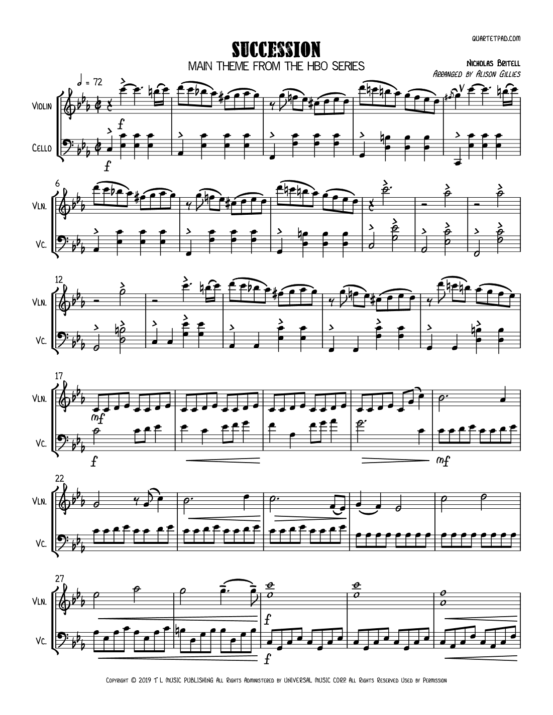 Succession Theme (arr. Alison Gillies)