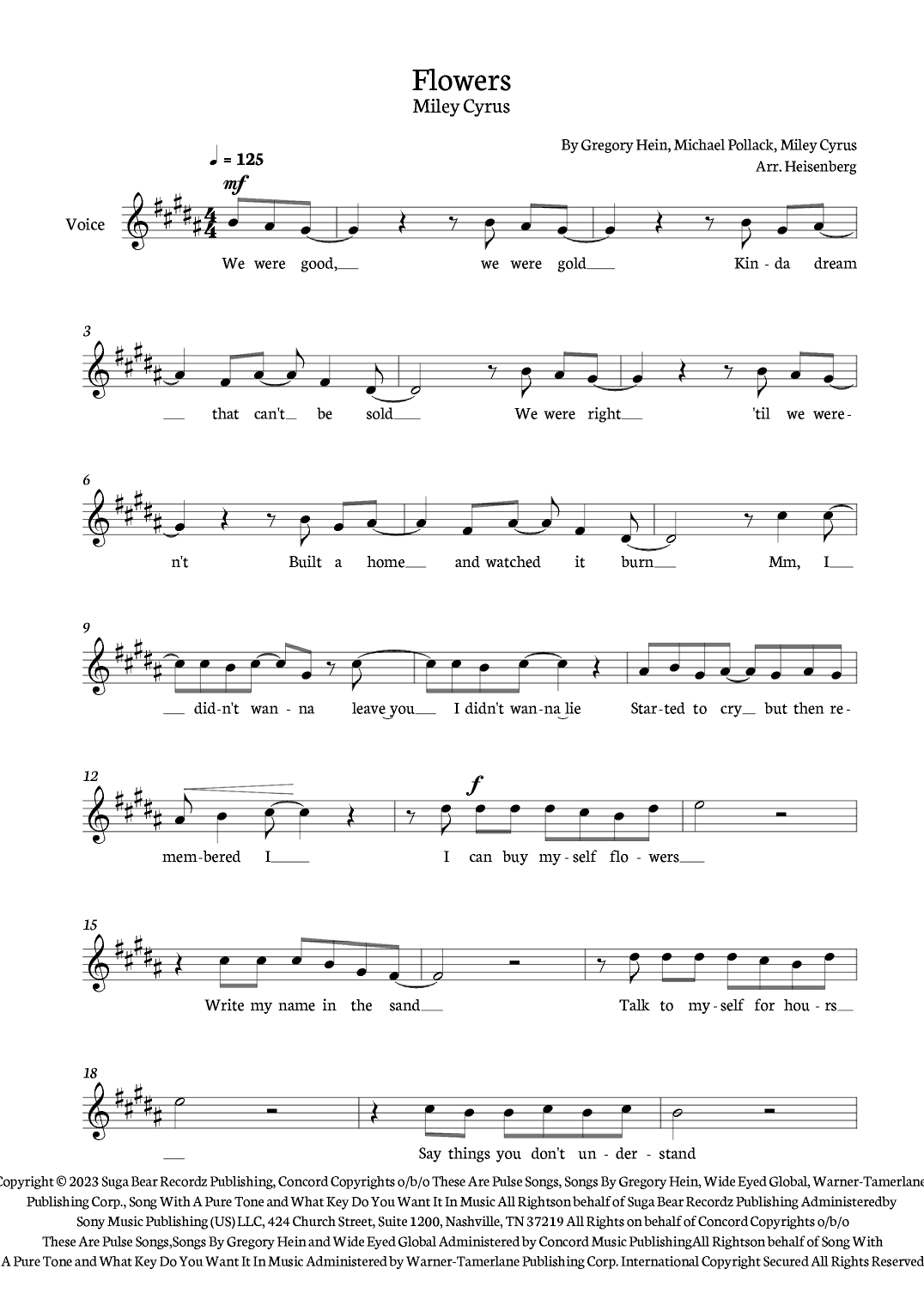 Flowers (arr. Heisenberg)