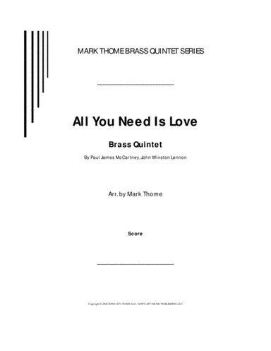 All You Need Is Love (arr. Mark Thome)